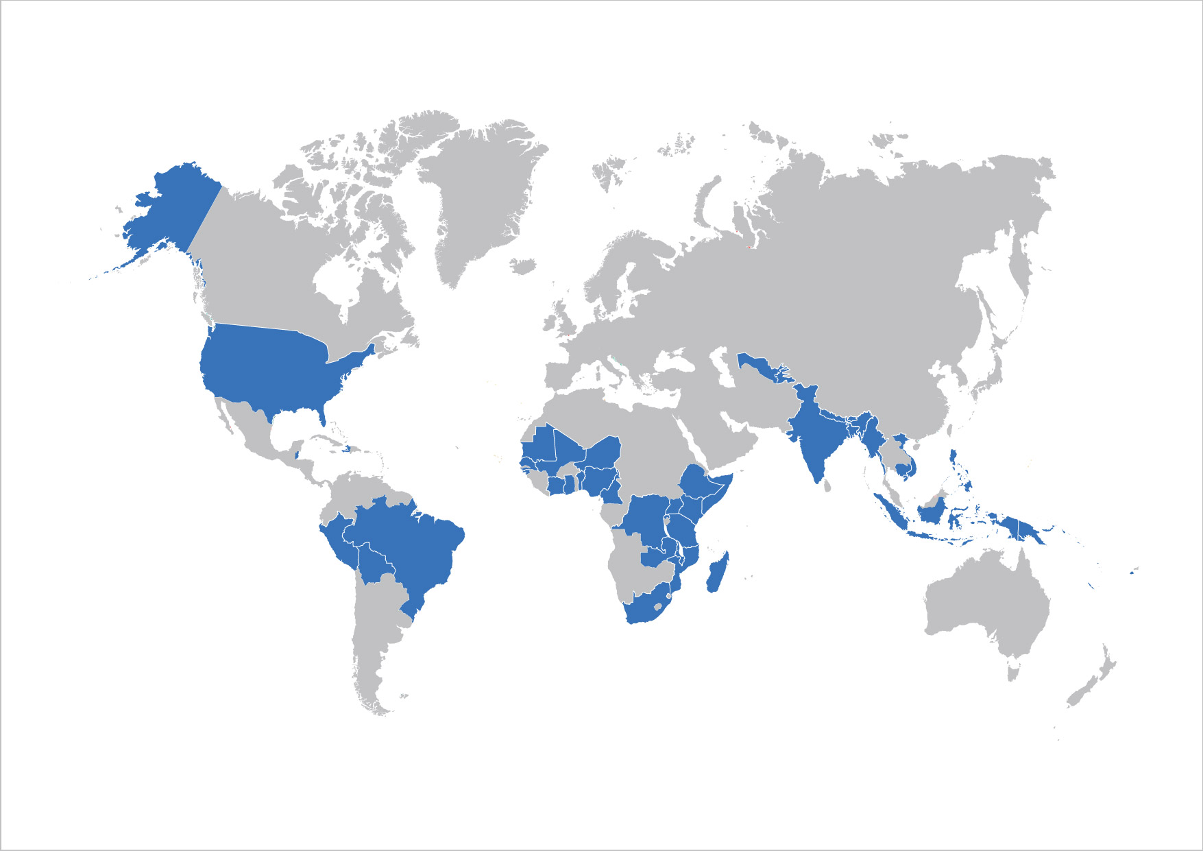 Global map with SATO business countries